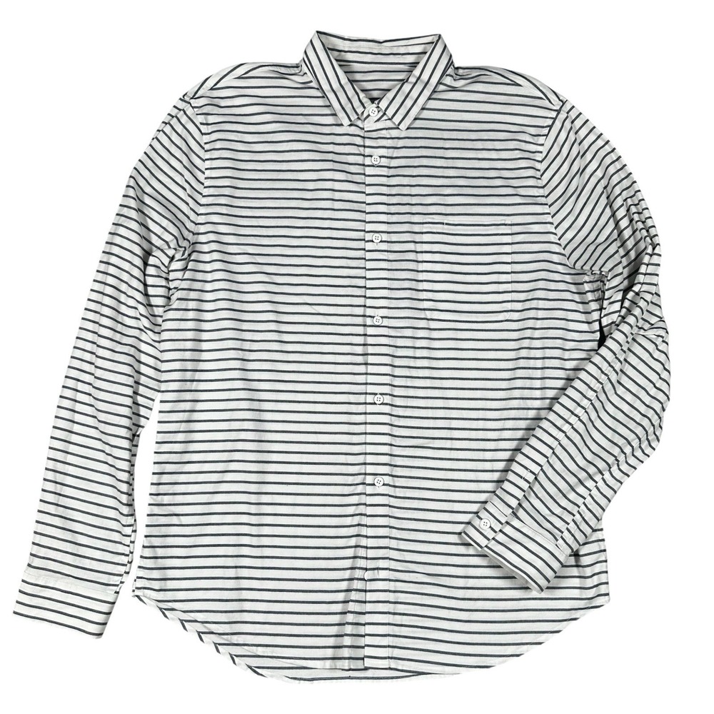 Lululemon Commission Qwick Oxford Button Down Shirt Men's XL Stripe Stretch EUC